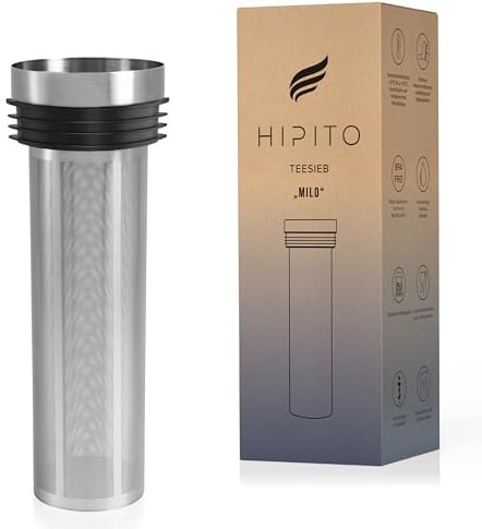 HIPITO Teesieb aus Edelstahl – feinmaschiger Teefilter für losen Tee – passender Einsatz für HIPITO Glaskaraffen – wiederverwendbar, spülmaschinenfest, rostfrei - geeignet für Tee oder Cold Brew