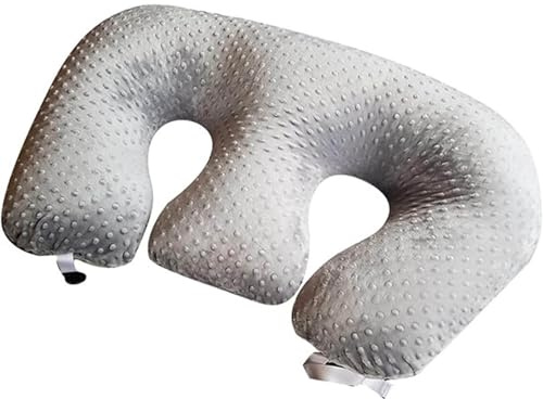 PURIAYA Multifunctional Twin Breastfeeding Pillow – Twin Nursing Support for Pregnancy, Bottle Feeding, Tummy Time & Reflux – Soft Machine Washable Cotton Cover (Grey)