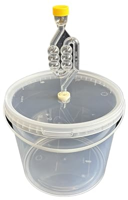SILPLAST Gärbehälter 5L Fermentationsbehälter mit Gärröhrchen Deckel Dichtgummi Gäreimer Eimer für Bier Wein oder Maische lebensmittelecht Gärballon ideal für Hobbybrauer transparent
