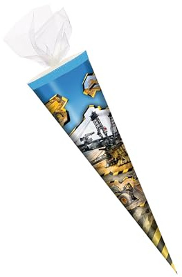 Livepac-Office Schultüte/Zuckertüte / 35cm / rund/Tüllverschluss/Schaufelradbagger