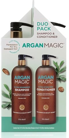Argan Magic ultra-shampoo und conditioner duo für trockenes und strapaziertes haar (32 unzen)