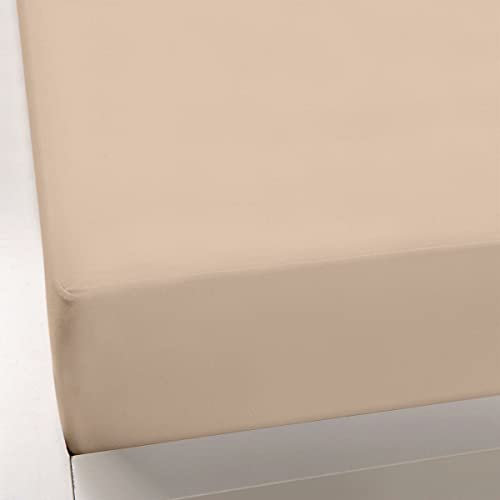Bella Gracia Alto 180/200-200/220 Champignon - Formesse Jersey-Spannbetttuch - passend für Boxspringbetten, Matratzenhöhe bis 40 cm