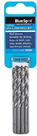 Blue Spot 20266 10pce 4.2mm HSS Drill Set