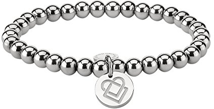 LIEBESKIND BERLIN #keeploving Beads 6mm mit Logotag in Edelstahl, 17 cm (silber)