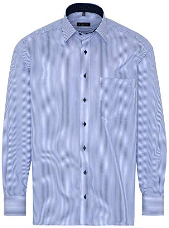 eterna Langarm Hemd Comfort FIT Twill gestreift, Hellblau/Weiss, W47 Langarm