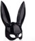 lulalula Plastikhasenmaske mit Ohren für Halloween,Geburtstag,Party,Cosplay,Abschlussball,Ostern für Unisex-Erwachsene Schwarz