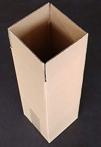 Single Wine & Beer Bottle Packaging Box | 100 Protective Cardboard Boxes | Strong Carton Ideal for Safe Storage, Posting & Transport of Glass Wine or Beer Bottles | Fully Enclosed