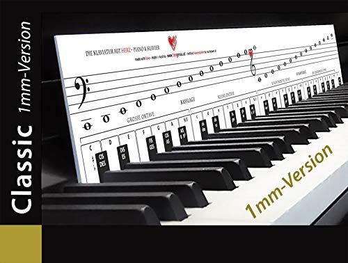 TonGenau® Klaviatur Schablone extradünne 1mm Version - Klavier lernen leicht gemacht - von KlavierlehrerInnen empfohlen - Klavier spielen lernen für Kinder, Anfänger, und Erwachsene