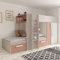 Pink and Oak Kids Storage Bed, Happy Beds Barca Wooden Bunk Bed - European Single (90 x 200 cm) with Pocket Sprung Mattress Included