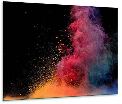 TMK - Plaque de protection pour cuisinière - 60 x 52 cm - En verre - Pour induction - Protection contre les éclaboussures - Plaque à découper décorative - Noir