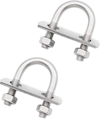 JustYit 2 bulloni quadrati a U, in acciaio inox 304, con telaio a dado M8, 25 mm di larghezza interna