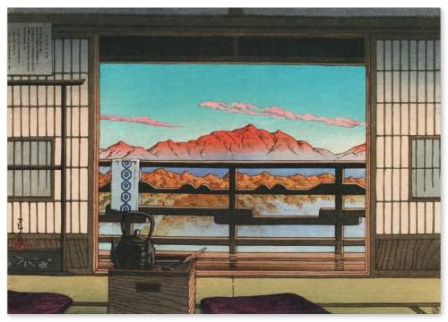【Hergestellt in Japan】 Poster Japanische Malerei Hasui Kawase Morning at The Hot-Spring Resort in Arayu 41,5 cm × 29,5 cm (A3) Druck auf einem dicken Blatt Papier Malerei Wandkunst
