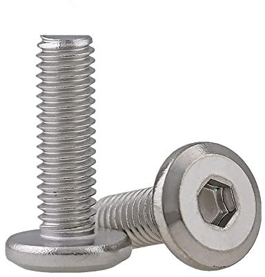 2 x Innensechskant-Knopfkopfschrauben mit Flansch aus Edelstahl, Flachkopf-Sechskantschrauben, Werkzeug-Befestigungsschrauben, Inbusschrauben (M6 x 35 mm)