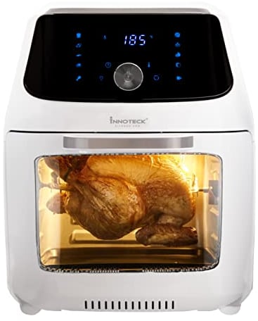 Innoteck Kitchen Pro 16Litre Digital Air Fryer Oven with Rotisserie Multi-functions Smart Cooker for Air Frying, Roast, Dehydrate, Fry, Bake and Reheat, white&silver, DS-5975