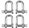 4 Pcs M6 Commercial D-Shackle Ring,Stainless Steel D Ring Shackle Lock,For Marine Mounting, Camping, Sports Accessories