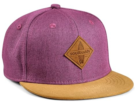Soulbuddy Kinder Cap – Unisex Kinderkappe – Schirmmütze für Jungen & Mädchen – Trendiger Sonnenhut für Outdoor & Freizeit Lila – Größe S