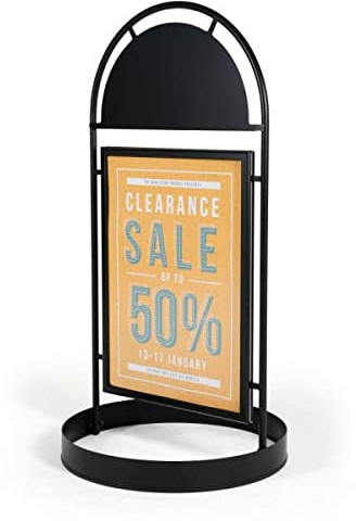 DISPLAY SALES Kundenstopper Wheel | Gehwegaufsteller DIN A1 | Wetterfester Plakatständer in schwarz inkl. Laufrollen