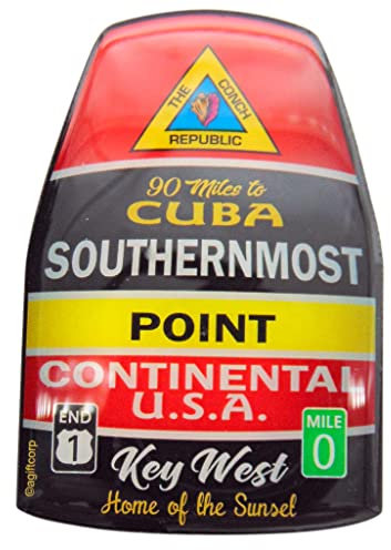 Southernmost Point Magnet Key West Florida Souvenir Glossy Fridge Decoration, 3 Inch