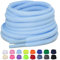 Puzeam 2 Paia Lacci Ovali per Scarpe Sportive, larghezza 6mm, Mezzi Lacci Rotondi per Sneakers, 16 Colori Stringhe per Scarpe da Corsa e Stivali - Azzurro 80