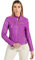 D'Arienzo Giacca Pelle Naturale Glicine Donna Giubbotto Moto Primaverile Biker Vera Pelle Made in Italy Giulia XS/Viola