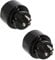 2er Set LED Universum Reiseadapter für Schutzkontakt-/Euro-Stecker (Typ F) auf USA Kanada Japan Mexiko Dom.Rep. Steckdose (Typ B) - schwarz | Reisestecker Steckdosenadapter 1508550