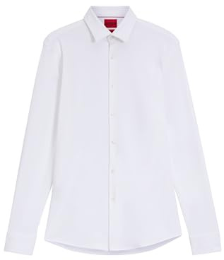 HUGO Herren Kenno Slim-Fit Hemd aus funktionalem Stretch-Jersey