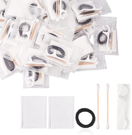 50-teiliges einzeln verpacktes Hotelzubehör-Set für Hotels und Gastgewerbe beinhaltet Kosmetik-Wattestäbchen, Wattestäbchen, Haarband, Zahnseide