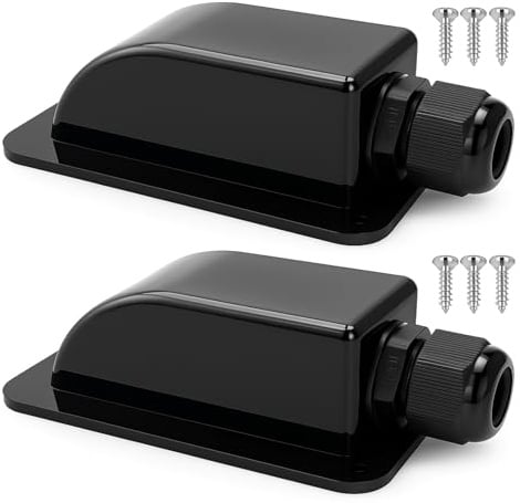 Gebildet Pressacavo Solare Impermeabile, Pressacavo Singolo per Tutti i Tipi di Cavi da 6mm² a 12mm² per Pannelli Solari su Camper, Rimorchio da Viaggio, Barca (Nero, Confezione da 2)