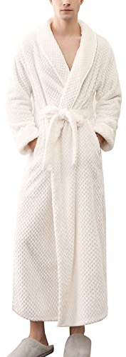 Yishengwan Vestaglia Donna Invernale, Vestaglia Uomo Invernale in Pile Calda Giacca da Camera Accappatoio Lunga
