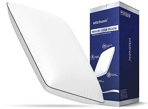 NITETRONIC Kissen aus Memory-Schaum in Standardgröße – Bauch- und Seitenschläferkissen – weich und formbar für alle Schlafpositionen – Premium-Qualität und Haltbarkeit