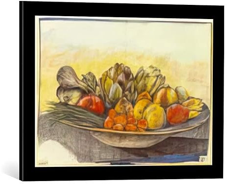 kunst für alle Bild mit Bilder-Rahmen: Ole West Markt - dekorativer Kunstdruck, hochwertig gerahmt, 60x42 cm, Schwarz matt