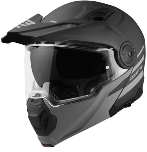 Bogotto FG-102 Duo Fiberglas Klapphelm, schwarz matt, 2XL