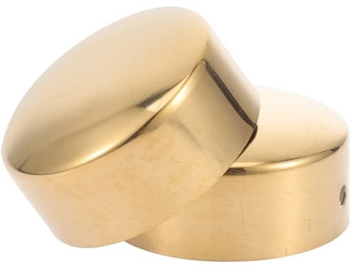 Uonlytech Wooden Handrail End Caps - 2Pc Stainless Steel Round Railing Plugs for Staircase Steps - Hand Rail Cover Fittings 50mm