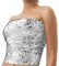 Lusofie Pailletten Rock Glitzer Bandeau Top mit Metallic Stretch Bauchtanz Hüfttuch Silber Bandeau Shorts Trägerloses Damen Pailletten Top Party Club Outfits Bauchtanz Kostüm Damen