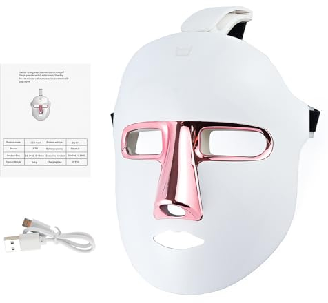 LED Gesichtsmaske, 7 Farben führten Gesichts-Lichttherapie-Maske mit Hals-Maske, Yofuly-Hautverjüngungs-Therapie-Gesichtshautpflege-bunte LED-Schönheits-Maske
