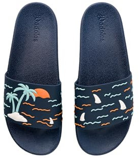 Dedoles Chaussure Homme Femme & Enfants Sandales Antidérapant designs amusants Livre Pizza Café Renard Lama Cadeau, Couleur: Île tropicale, Taille: 44 EU