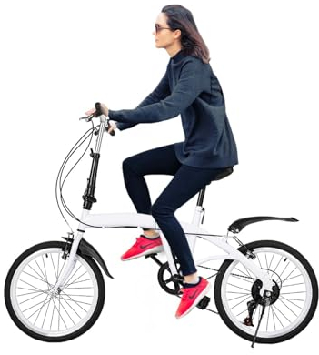 simimasen Klapprad Faltrad 20 Zoll - 6 Gang Rennrad Fahrräder, Quick-Fold-System, Stadtfahrrad Faltrad, Kohlenstoffstahl Folding City Bike