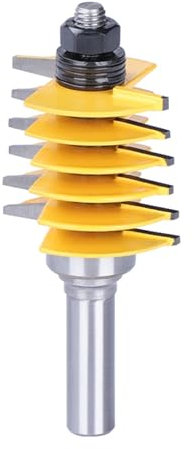 1pcs Reversible Finger Glue Joint Router Bit, 12mm Shank 2 Teeth 6 Finger Woodworking Groove Chisel Milling Cutter With Bearing