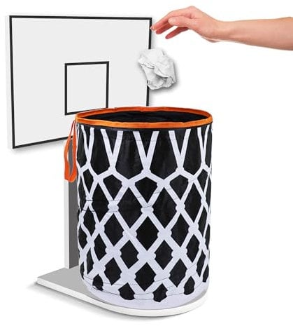Trash Can Basketball Hoop, Collapsible Wastebasket Hoop, Basketball Trash Can for Home, Office, Kitchen, Room, Party, Gym, Outdoor