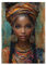 WQBQKKX Tableau Peinture Africaine Femme africaine Impression Sur Toile Grandes,Noir, bleu Murale Peintures DéCoration Pour Salon Chambre Bain-80x110cm Sans cadre