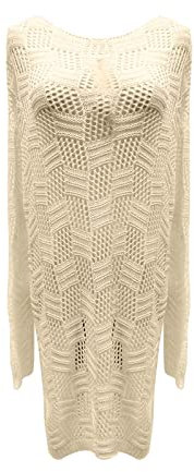 Badeanzug Sport Damen Shorts Damen Sommer Strandbluse für Damen, einfarbig, sexy gestrickt, hohl, Strand-Bikini, Bezüge, Sonnenschutz, Damen-Sommermode, Sommer Outfit Damen Urlaub (Beige, One Size)