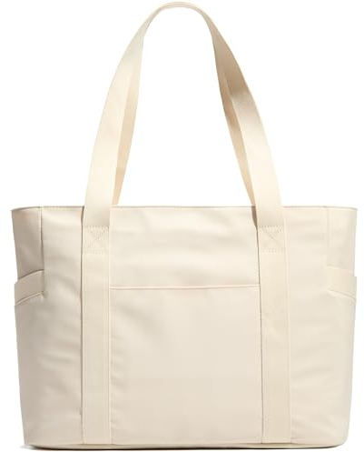 KALIDI Shopper Tasche Damen Handtasche Damen Groß Arbeitstasche Uni Tasche Damen-Shopper Tote Bag Beige FüR Arbeit, School, BüRo, Schule