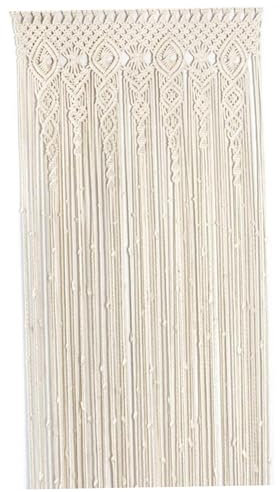 XJKLBYQ Macrame Curtain,Macrame Room Divider Doorway Curtain,Boho Curtains,Cotton Woven Macrame Curtains,String Curtain for Window Doorway Closet,No Rod