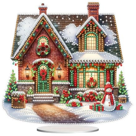 Generisch Diamond Painting Tischdeko,Diamond Painting Weihnachten,Diamant Painting Aufsteller,5D Diamant Painting Bastelset,Diamond-Painting Tisch Deko für Schlafzimmer Wohnzimmer-Weihnachtshaus
