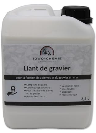 JOWO-CHEMIE Liant pour Gravier (2,5L) Consolidateur de Gravier, Liant pour Gravier de Toutes Sortes, pour Chemin de Fer, Jardin, Route en Pierre (2,5L)