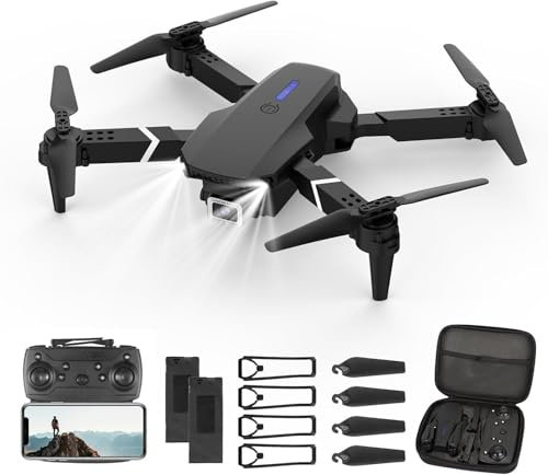Drohne mit Kamera HD 4K,RC Faltbare FPV WiFi Live Übertragung Drohne für Kinder Anfänger,2 Akku Lange Flugzeit,Headless Modus,Flugbahnflug,Hindernisvermeidung,One Key Start/Landen,Headless Modus-A2