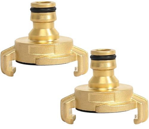 2 Stück Messing Schnellkupplung Gartenschlauch Schnellkupplungen schlauchkupplung 1/2 zoll, Gartenschlauch Kupplung Steckkupplung Klauenkupplung Adapter für Gartenschlauch