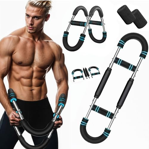 Twister Arm Trainer for Men,Chest Clip Muscle Workout Equipment, Shaker Plus Arm Exercise Force Rod with Adjustable Resistance, Portable Home Gym Strengthener for Tricep Forearm（40-90lb