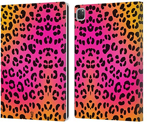 Head Case Designs Léopard Rose Papiers Fous Étui Portefeuille en Cuir Compatible avec Apple iPad Pro 12.9 2020/2021/2022