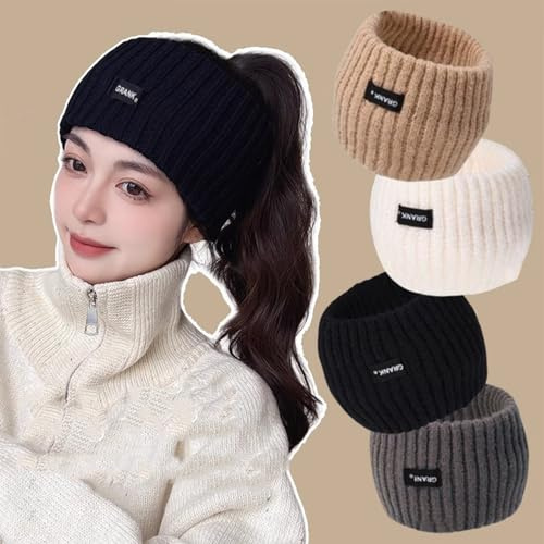 Winter Headbands for Women's Hair, Knitted Headband Hairband Soft Lining Cable Ear Warmers Comfy Ear Muffs Crochet Ladies Head Band Ski Walks Gifts for Women Girl (Knitted4B)